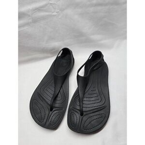 Crocs Serena Sexi Women's Size 5 Black Thong Slingback Flip Flop Sandal Rare